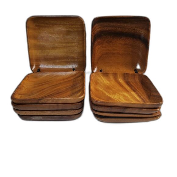 Acacia Wood Plate 6"x6" Square - Picture 3 of 5